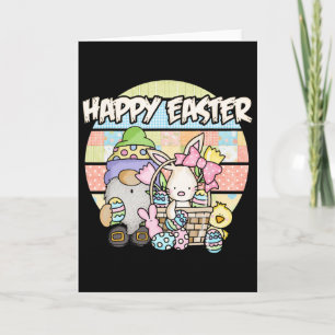 Happy Easter Day 2025 - Bunny Gnome Hug Easter Egg Card