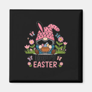 Happy Easter Day 2025 Bunny Gnome Magnet