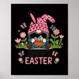 Happy Easter Day 2025 Bunny Gnome  Poster