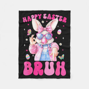 Happy Easter Day 67 Bunny Six Seven Bruh Easter 6 Fleece Blanket