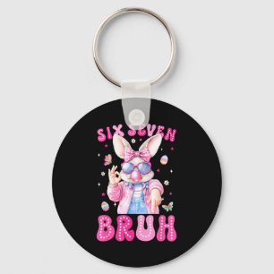 Happy Easter Day 67 Bunny Six Seven Bruh Easter 6 Key Ring