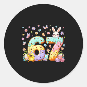 Happy Easter Day 67 Bunny Six Seven Easter 6 7 Kid Classic Round Sticker