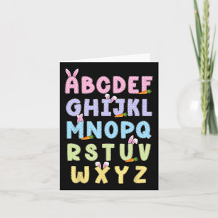 Happy Easter Day Alphabet Abcs Elemeno For Teacher Card