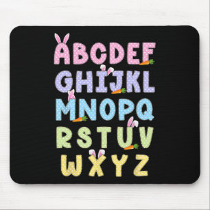 Happy Easter Day Alphabet Abcs Elemeno For Teacher Mouse Pad