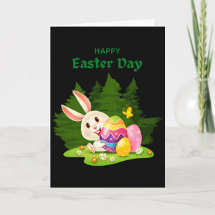 Happy Easter Day And Bunny Wishes Funny T Shirt Card