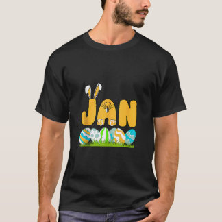Happy Easter Day Boys Men Personalised Name Jan Ta T-Shirt