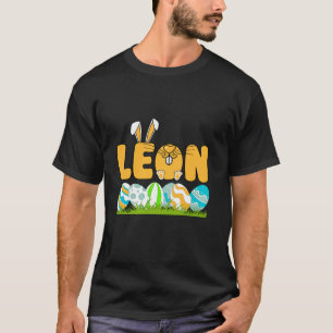 Happy Easter Day Boys Men Personalised Name Leon L T-Shirt