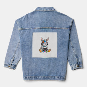 Happy Easter Day Bunny Egg Funny Boys Girls Kids G Denim Jacket