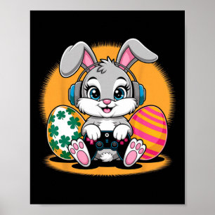 Happy Easter Day Bunny Egg Funny Boys Girls Kids G Poster