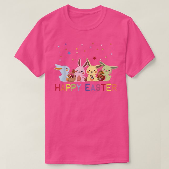happy easter day bunny egg funny boys girls kids  T-Shirt (Design Front)