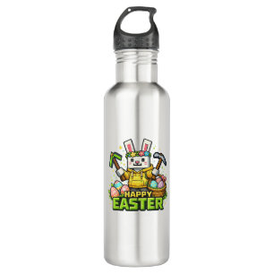 Happy Easter Day Bunny Egg Gamer Video Game Kids M 710 Ml Water Bottle