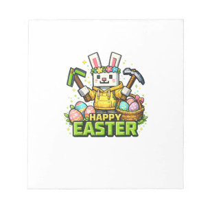 Happy Easter Day Bunny Egg Gamer Video Game Kids M Notepad