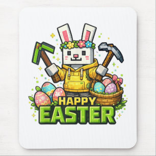 Happy Easter Day Bunny Egg Gamer Video Mouse Pad