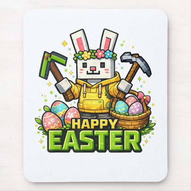 Happy Easter Day Bunny Egg Gamer Video  Mouse Pad (Front)