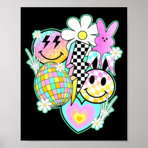 Happy Easter Day Bunny Egg Space Boys Girls Kids  Poster