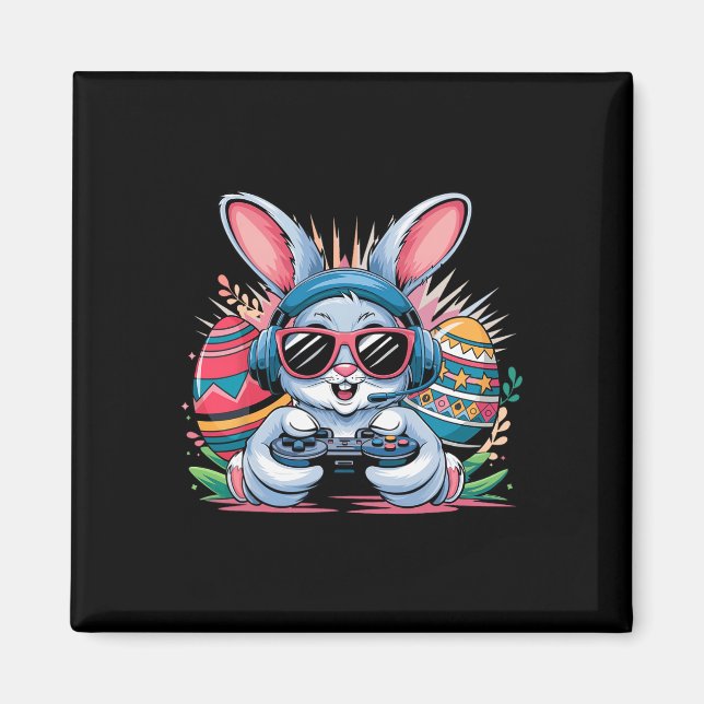 Happy Easter Day Bunny Egg Video Game Gamer Boys K Magnet (Front)