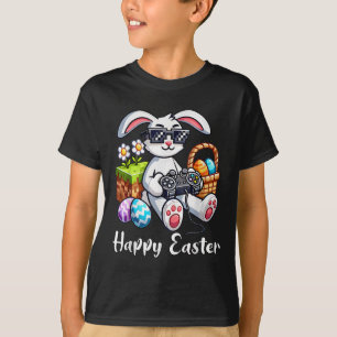 Happy Easter Day Bunny Egg Video Game Kids Mens Bo T-Shirt