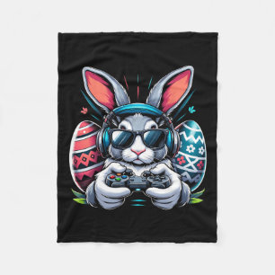 Happy Easter Day Bunny Egg Video Game Kids Mens Ga Fleece Blanket