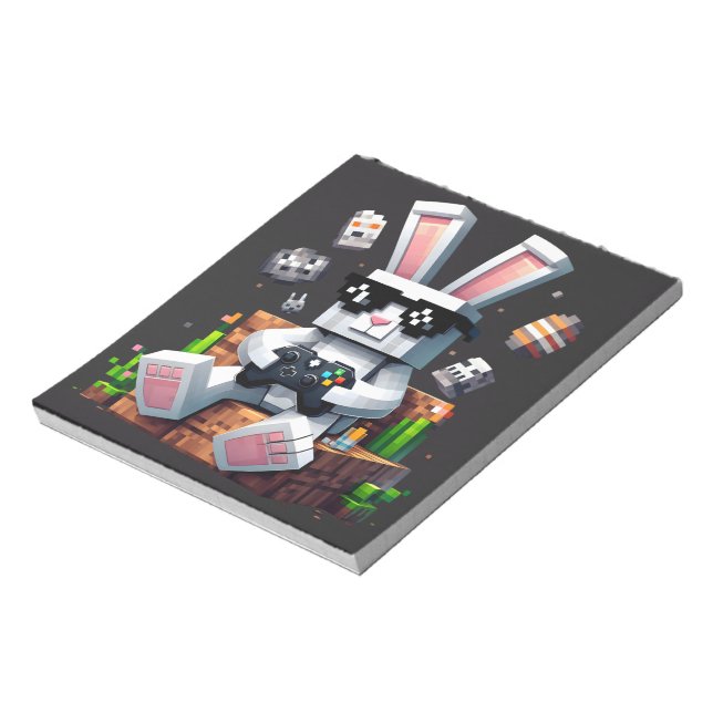 Happy Easter Day Bunny Egg Video Gamer Easter Day Notepad (Rotated)