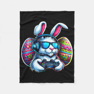 Happy Easter Day Bunny Egg Video Gaming Game Kids  Fleece Blanket