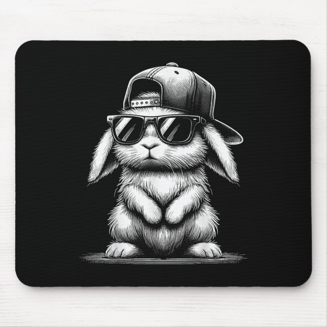 Happy Easter Day Bunny Face Easter Day  Mouse Pad (Front)
