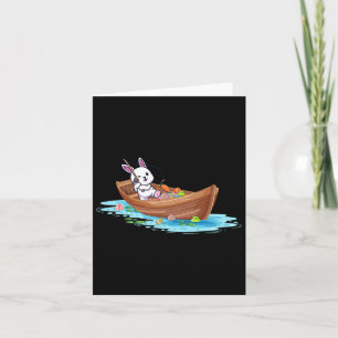 Happy Easter Day Bunny Fishing Fisherman Kids Men Card