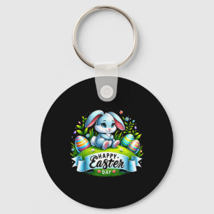 Happy Easter Day Bunny Funny Matching Easter 2024 Key Ring