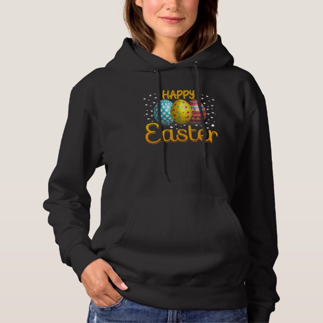 Happy Easter Day  Bunny Hug Easter Eggs  Women Hoodie (Front)