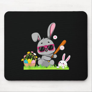 Happy Easter Day Bunny Rabbit Baseball Pitcher Boy Mouse Pad