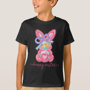 Happy Easter Day Bunny Rabbit Brushstroke Tee Wome