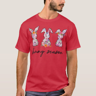 Happy Easter Day Bunny Season Floral Style Bunnie T-Shirt