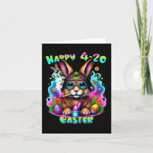 Happy Easter Day Bunny Smoking Weed Funny Card