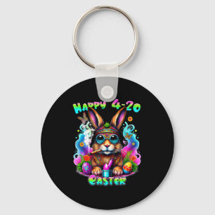 Happy Easter Day Bunny Smoking Weed Funny  Key Ring