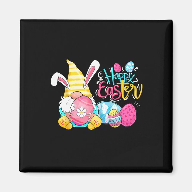 Happy Easter Day Bunny Spring Gnome Easter Egg Boy Magnet (Front)