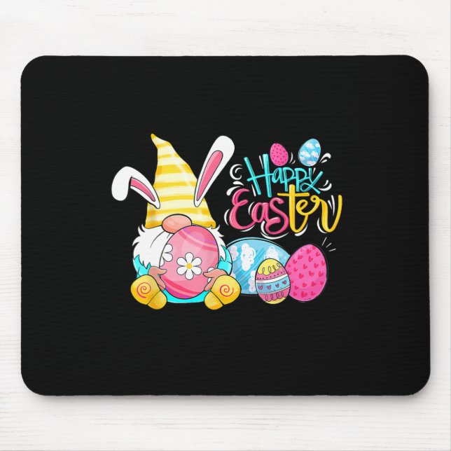 Happy Easter Day Bunny Spring Gnome Easter Egg Boy Mouse Pad (Front)