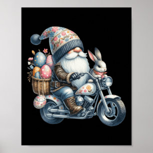 Happy Easter Day Bunny Spring Gnome Easter Egg Hun Poster