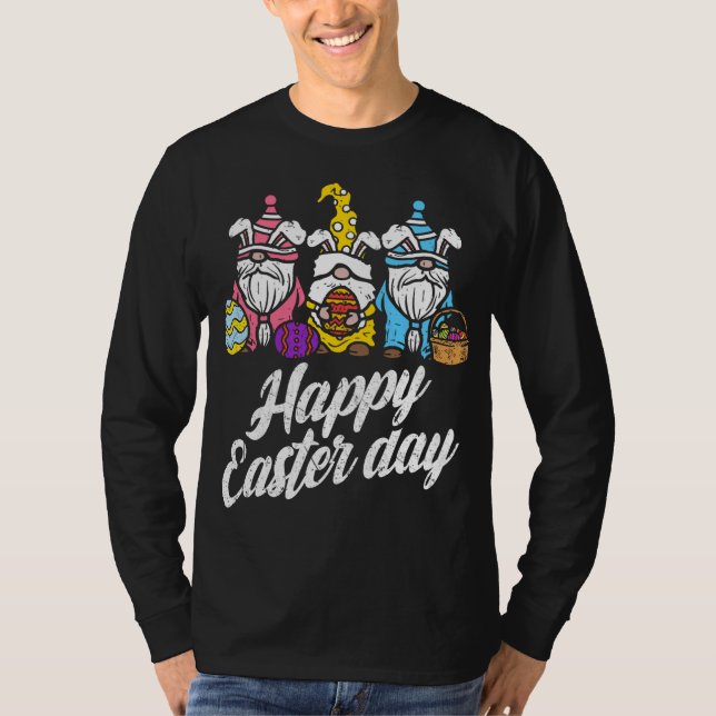Happy Easter Day Bunny Spring Gnomes Easter Eggs H T-Shirt (Front)