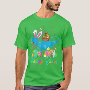 Happy Easter Day Bunny T Rex Dinosaur Hunting East T-Shirt