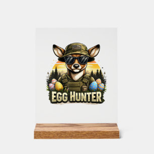 Happy Easter Day Camo Funny Hunting Boys Men Easte Acrylic Sign