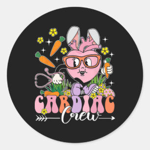 Happy Easter Day Cardiac Crew Bunny Cardiac Crew C Classic Round Sticker