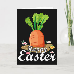 Happy Easter Day Carrot Bunny Design Thanksgiving Card