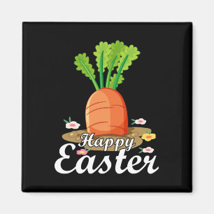 Happy Easter Day Carrot Bunny Design Thanksgiving Magnet