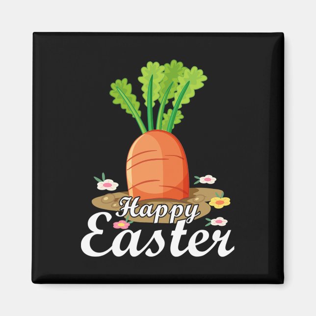 Happy Easter Day Carrot Bunny Design Thanksgiving  Magnet (Front)
