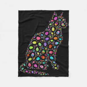 Happy Easter Day Cat Eggs Funny Matching Men Women Fleece Blanket