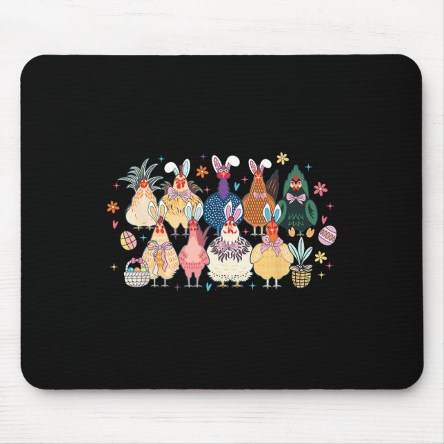 Happy Easter Day Chicken Easter Bunny Egg Easter R Mouse Pad (Front)