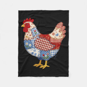 Happy easter day chicken patchwork funny hen fleece blanket