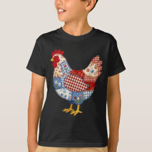 Happy easter day chicken patchwork funny hen T-Shirt