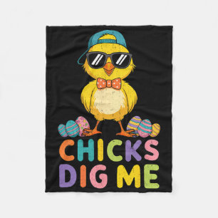 Happy Easter Day Chicks Dig Me Cute Easter Kids Bo Fleece Blanket