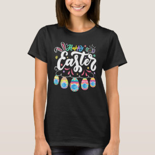 Happy Easter Day Colorful Egg Face Mask Hunting Cu T-Shirt