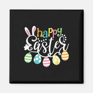 Happy Easter Day Colourful Egg Hunting Cute Bunny  Magnet